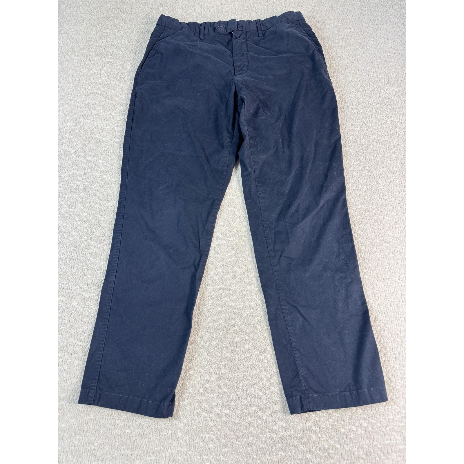 Suitsupply Pants Mens 32 X 28 Navy Porto Novo Cotton Stretch Chinos Flat Front